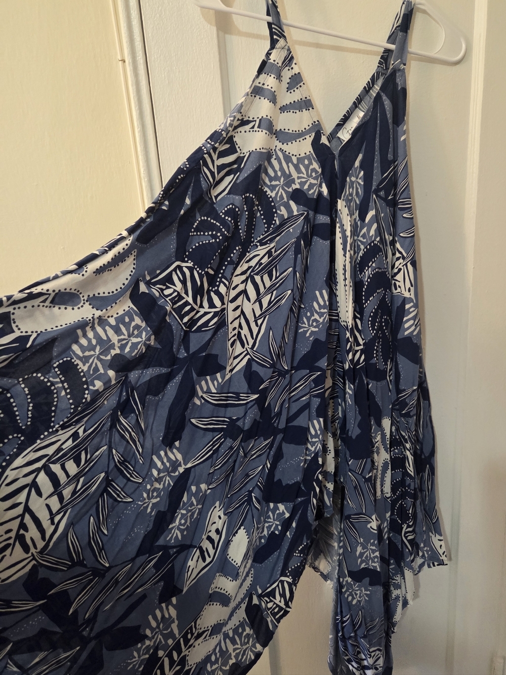 Boho Hankerchief Tie-Dye Spaghetti Strap Maxi Dress Medium